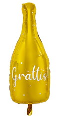 Folieballong Flaska "Grattis"