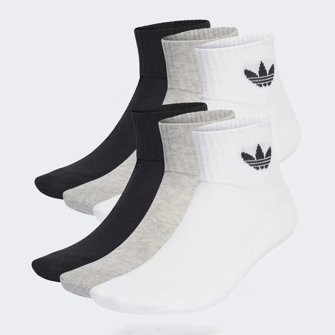 Adidas - Mid Ankle Socks 6p White/Grey/Black