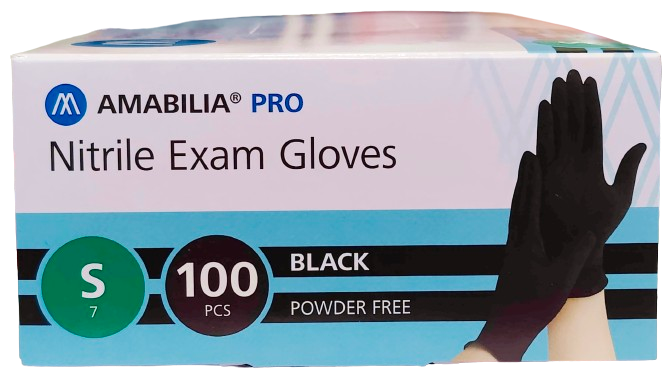 Nitrilhandske  Exam (S, L) Puderfri Svarta – Amabilia® Pro - 3