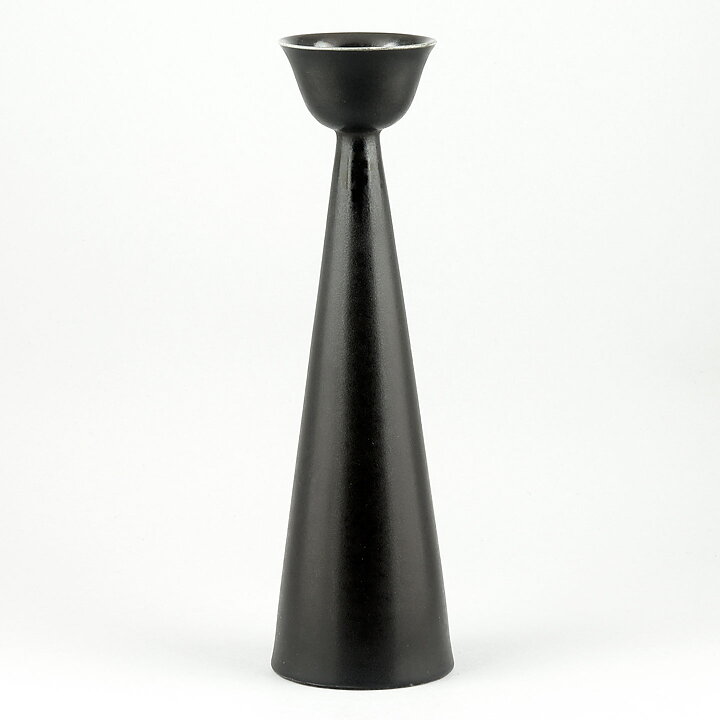 Stig Lindberg (Julius 1959) Black Modern Candleholder 23 cm