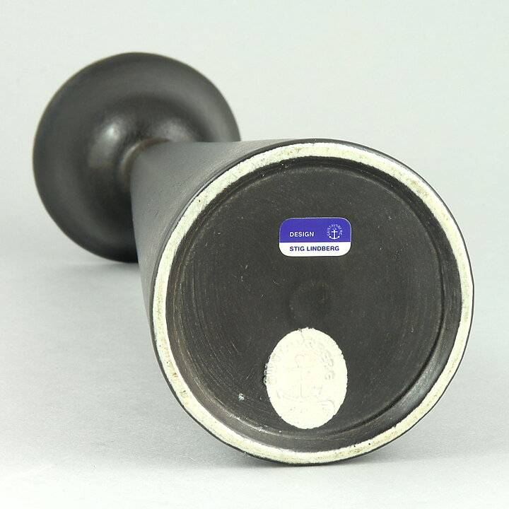 Stig Lindberg (Julius 1959) Black Modern Candleholder 23 cm