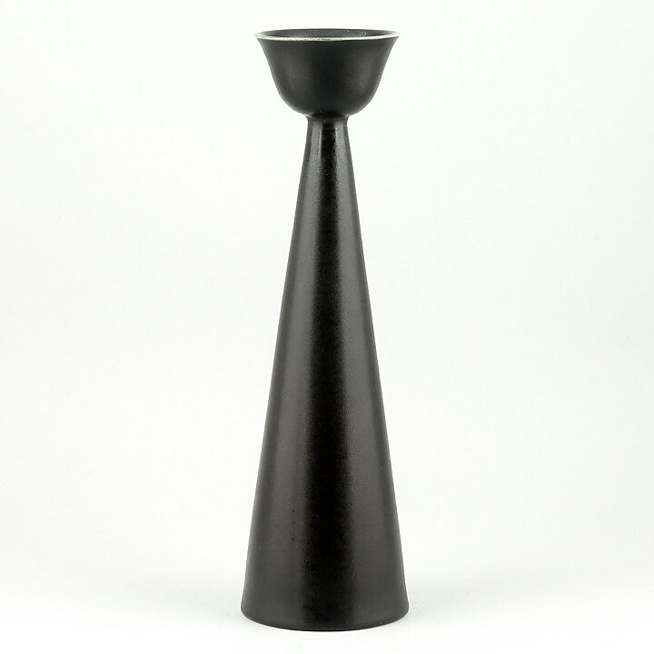 Stig Lindberg (Julius 1959) Black Modern Candleholder 23 cm