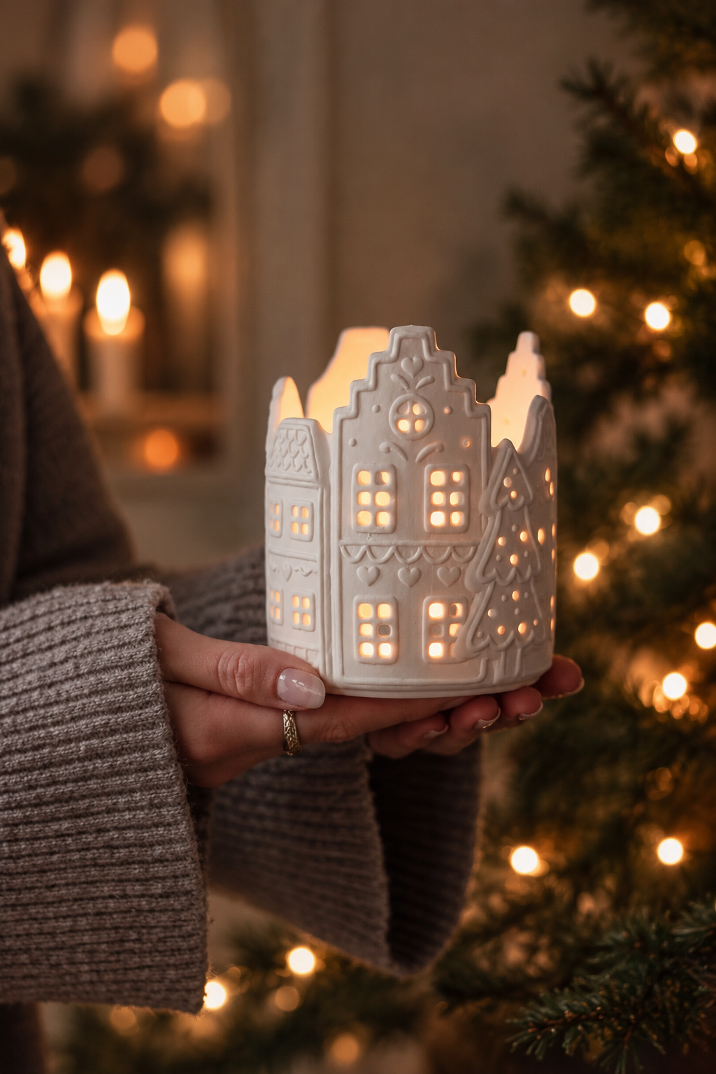 Majas Gingerbread - Pepparkakshus - Ljusstake - Ljuslykta - Lykta - Stort