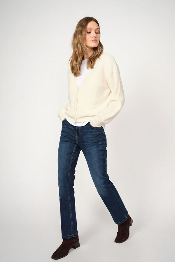 Mos Mosh - MMThora V-neck Knit  Cardigan  Ecru - 2