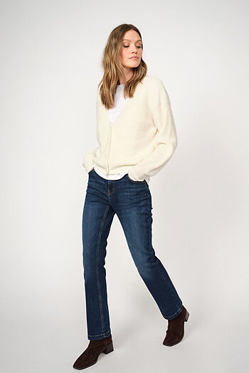Mos Mosh - MMThora V-neck Knit  Cardigan  Ecru