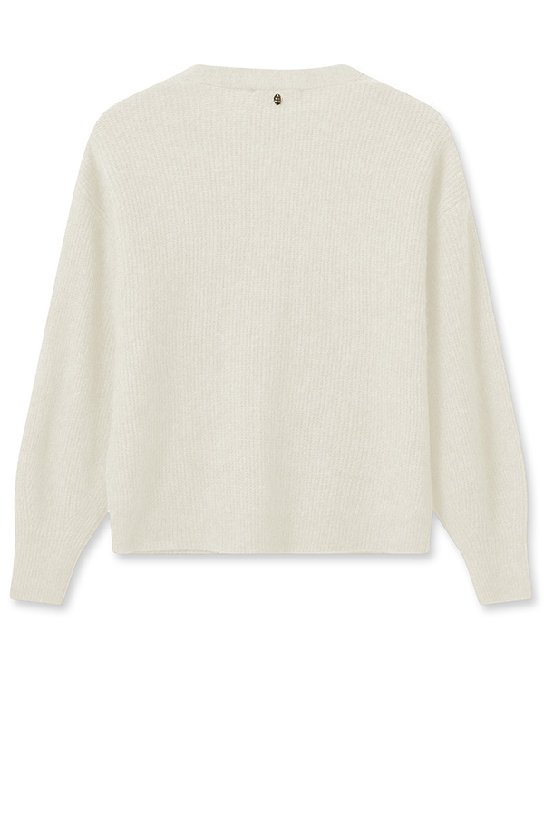 Mos Mosh - MMThora V-neck Knit  Cardigan  Ecru - 4