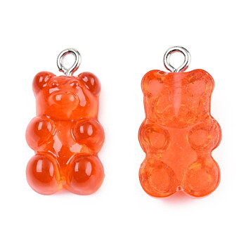 Berlock -  Godis-nalle i resin, Korall