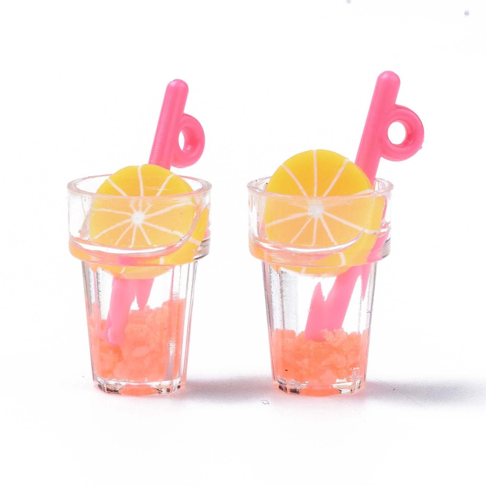 Berlock - Resin, 3D   Drink /  Frukt te, orange - 3