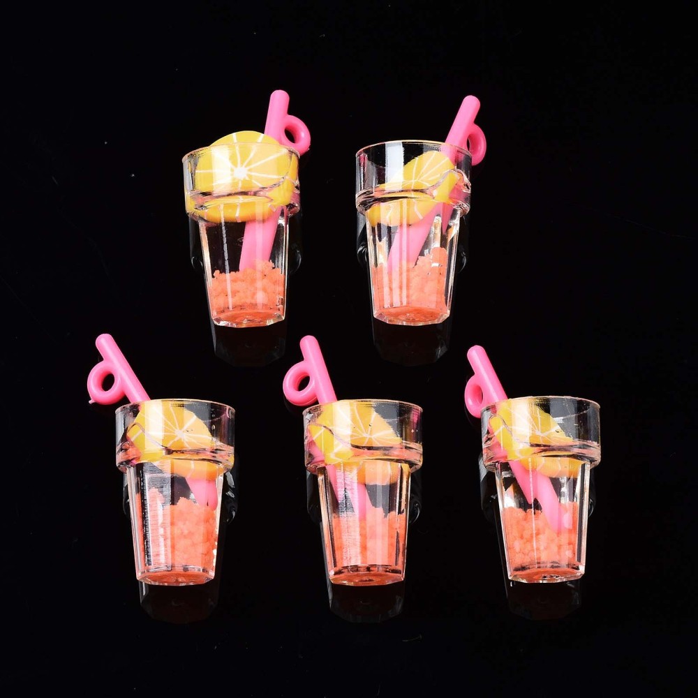 Berlock - Resin, 3D   Drink /  Frukt te, orange