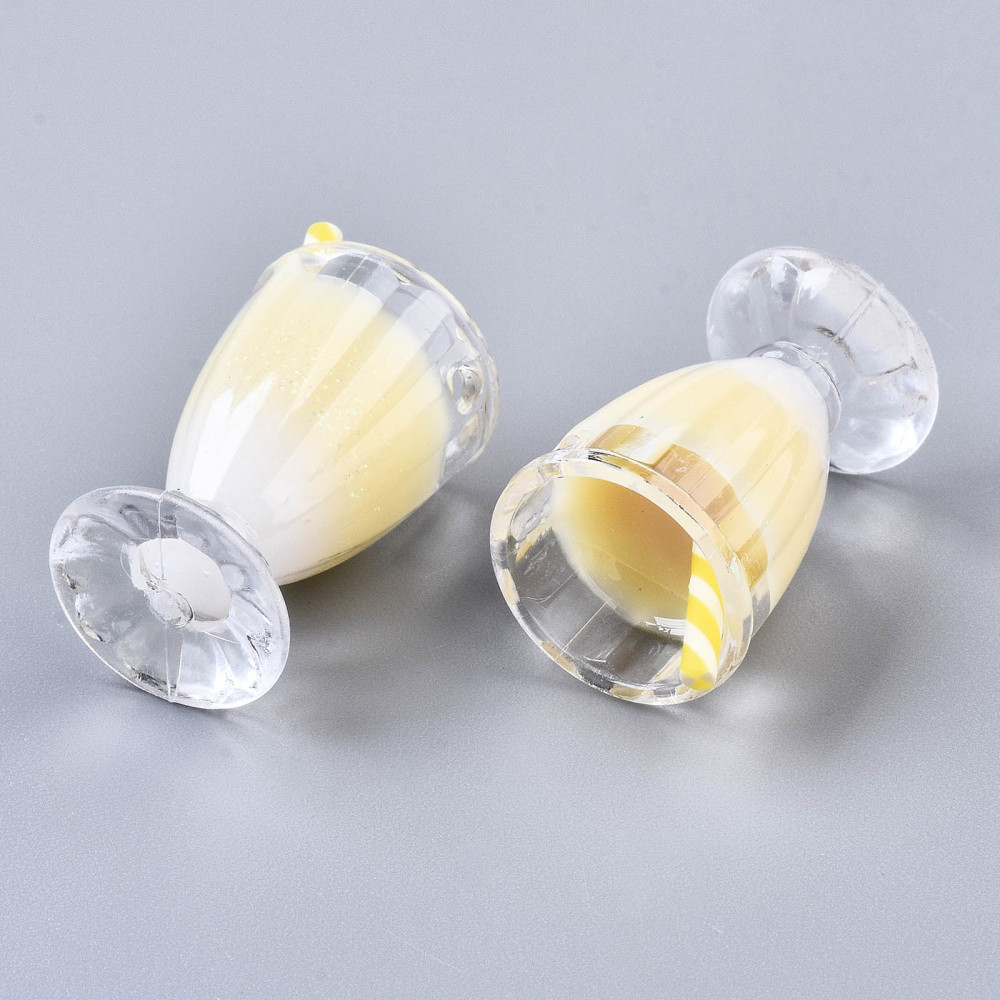 Berlock - Resin, 3D   Drink /  Milkshake  Glass, Beige - 2