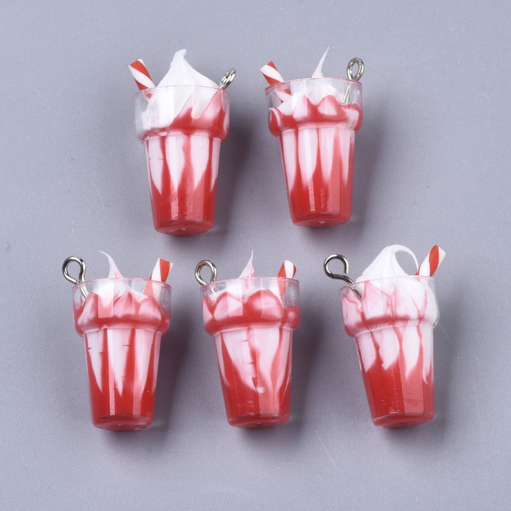 Sparklingdesign - Berlock - Resin, 3D Drink / Milkshake Glass, Röd