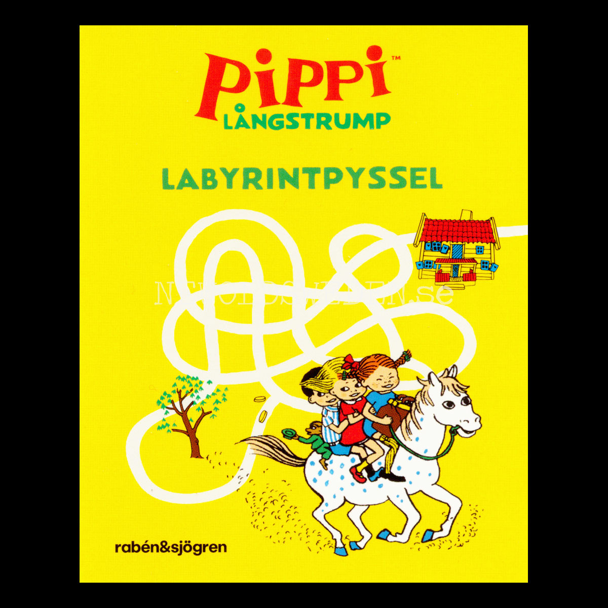PIPPI LÅNGSTRUMP - LABYRINTPYSSEL - MINIBOK rabén&sjögren - MB213