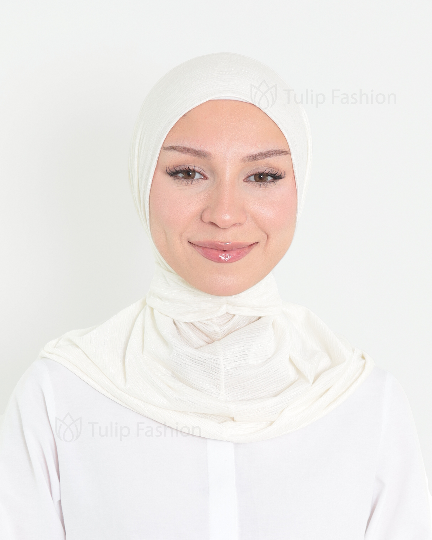 Hijab - instant lycra mottled - Off-White - 2