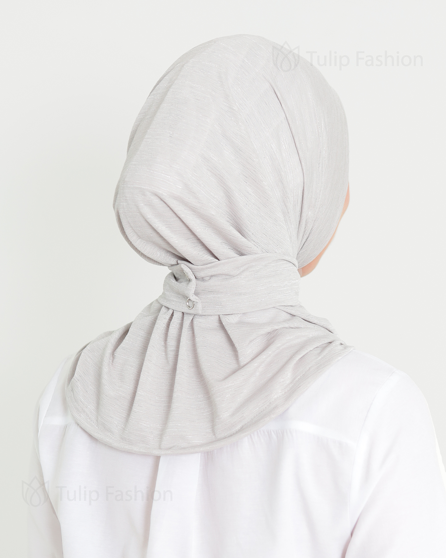 Hijab - instant lycra mottled - Light Gray - 4
