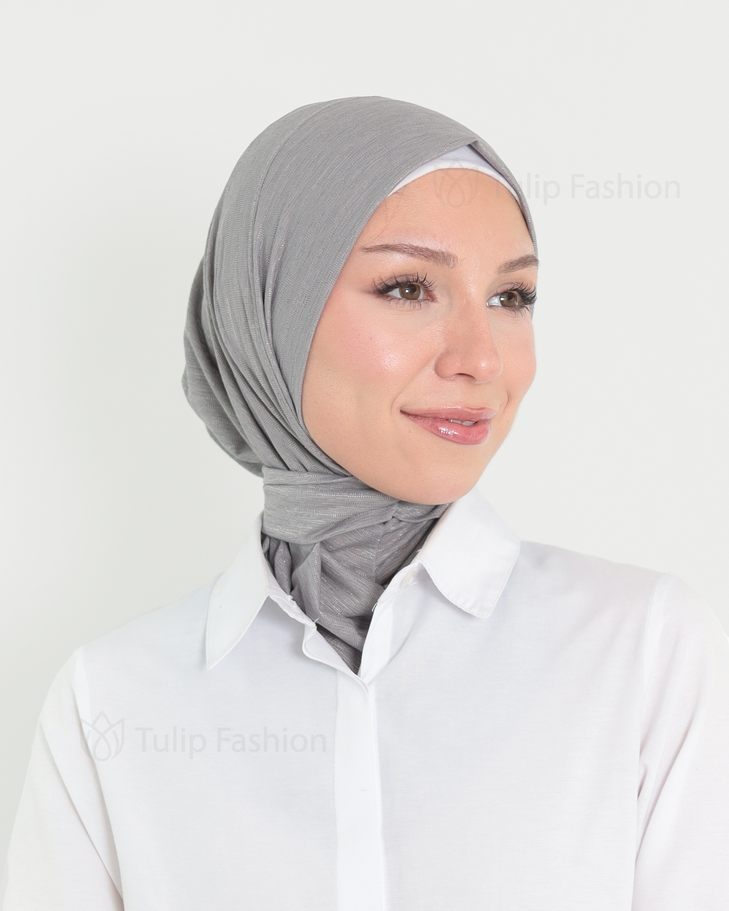 Hijab - instant lycra mottled - Dark Gray