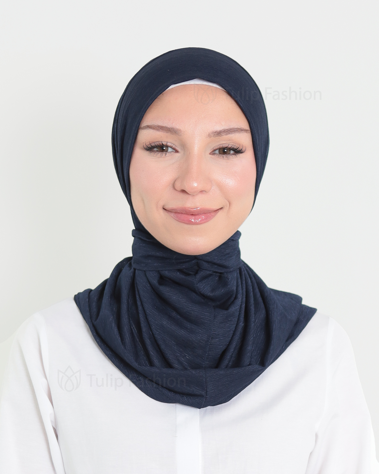 Hijab - instant lycra mottled - Midnight Blue - 2