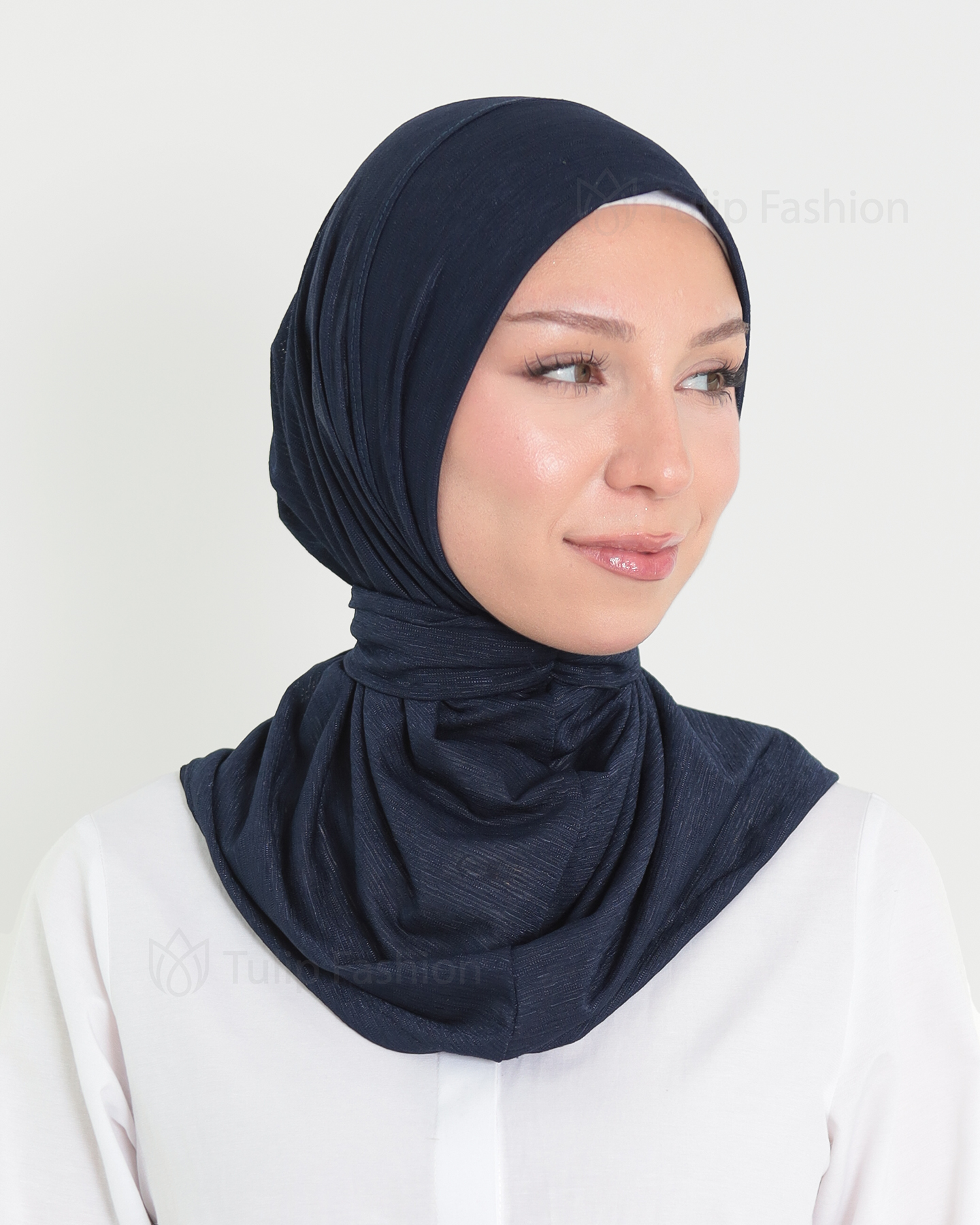 Hijab - instant lycra mottled - Midnight Blue - 3
