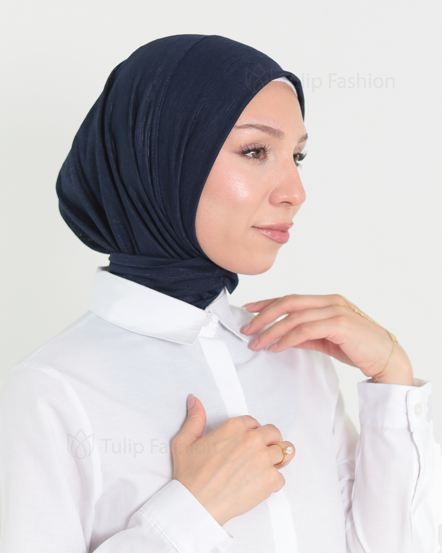Hijab - instant lycra mottled - Midnight Blue