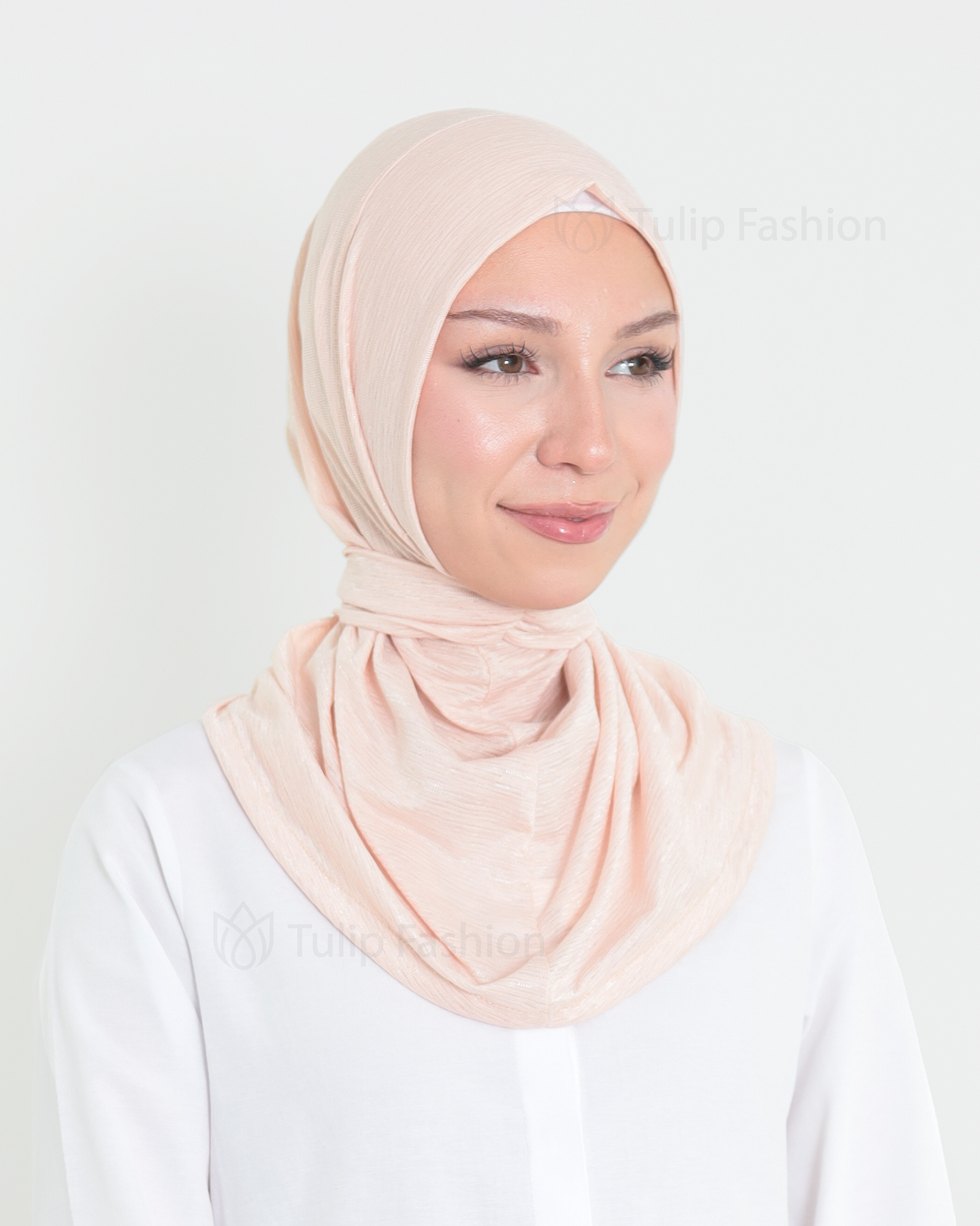 Hijab - instant lycra mottled - Light Pink - 3