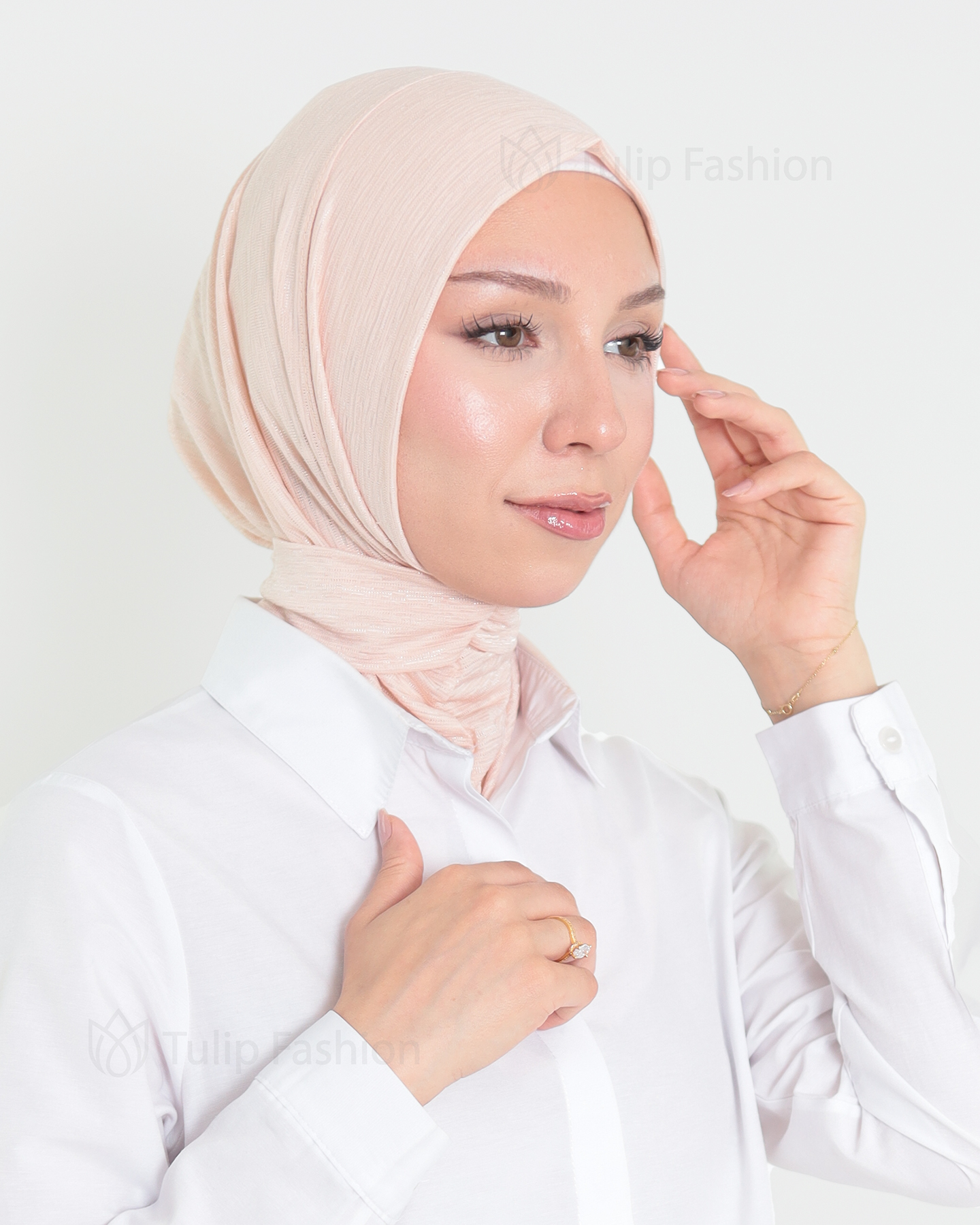 Hijab - instant lycra mottled - Light Pink