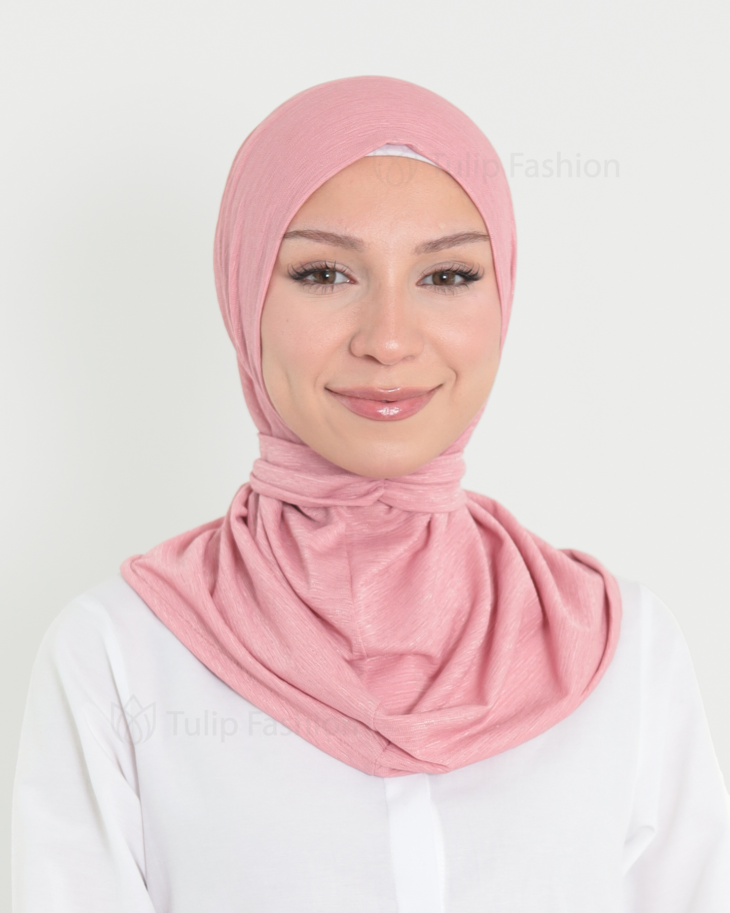Hijab - instant lycra mottled - Pink - 2