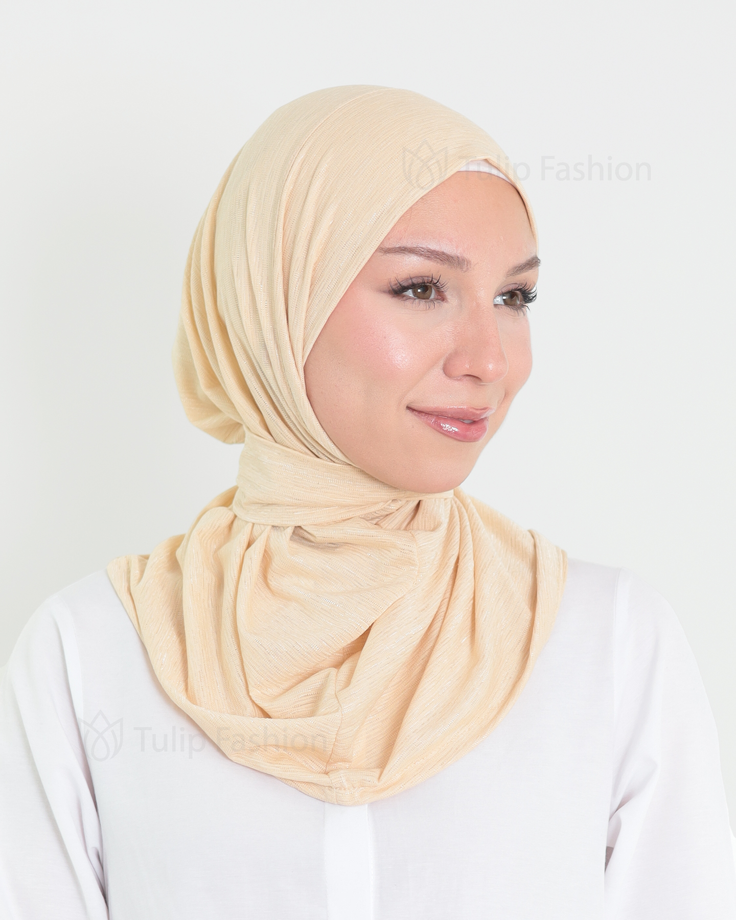 Hijab - instant lycra mottled - Beige - 3