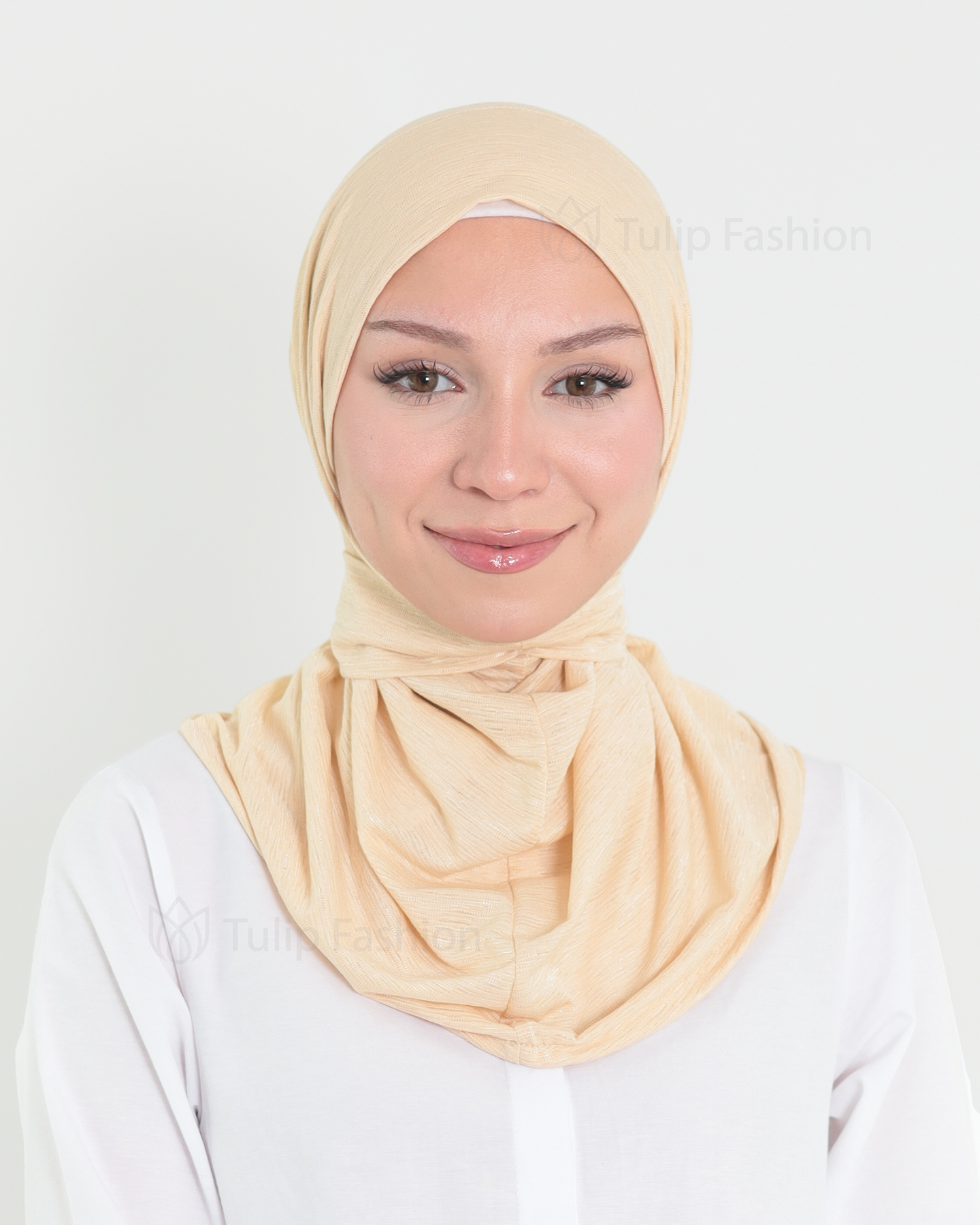 Hijab - instant lycra mottled - Beige - 2