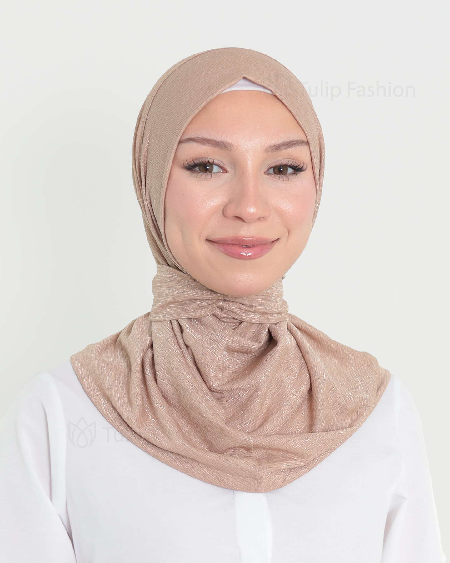Hijab - instant lycra mottled - Cacao Brown - 2