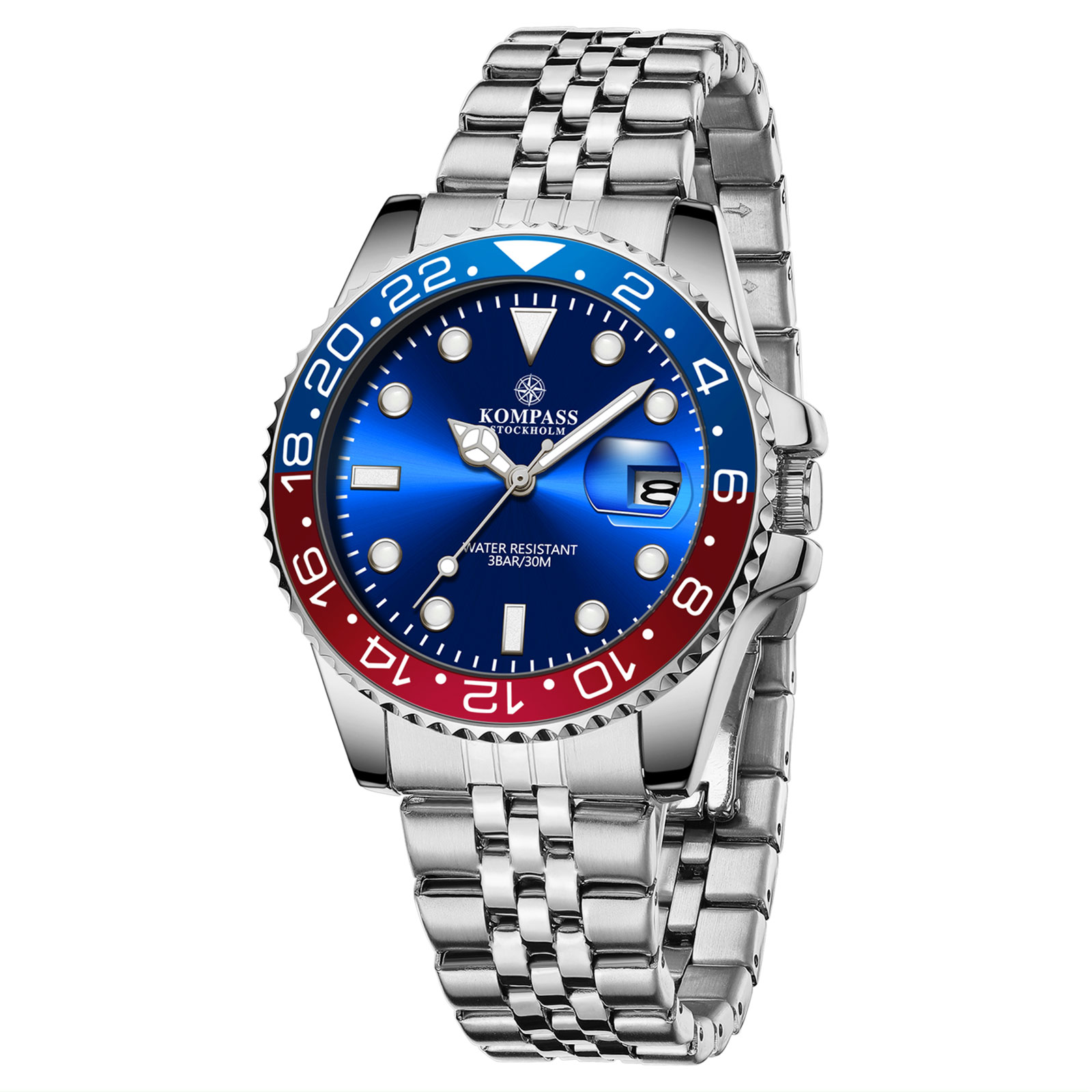 Kompass Monarch Silver Blue/Red - 3