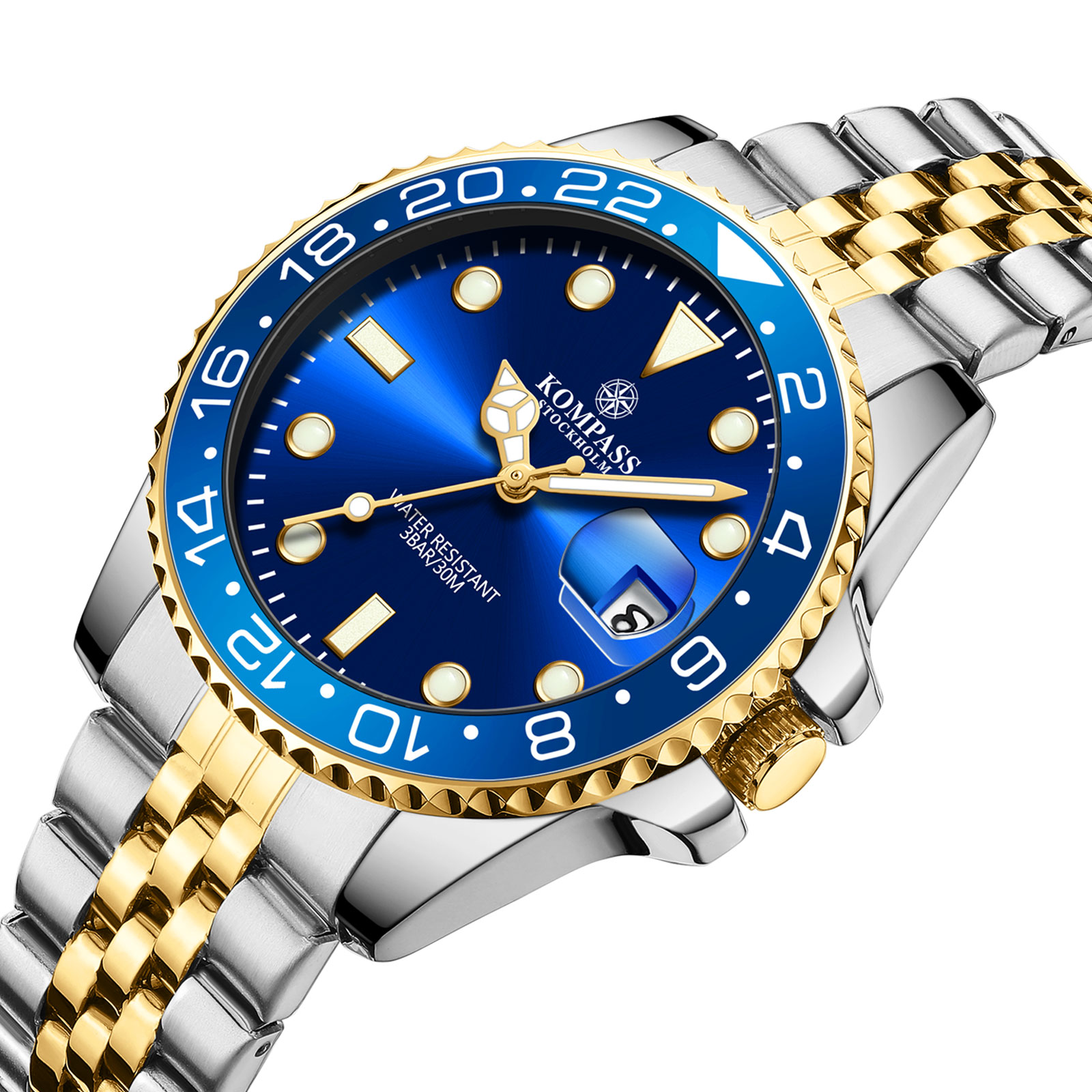 Kompass Monarch Silver Gold Blue - 2