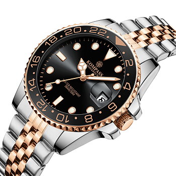 Kompass Monarch Silver Rose Gold Black