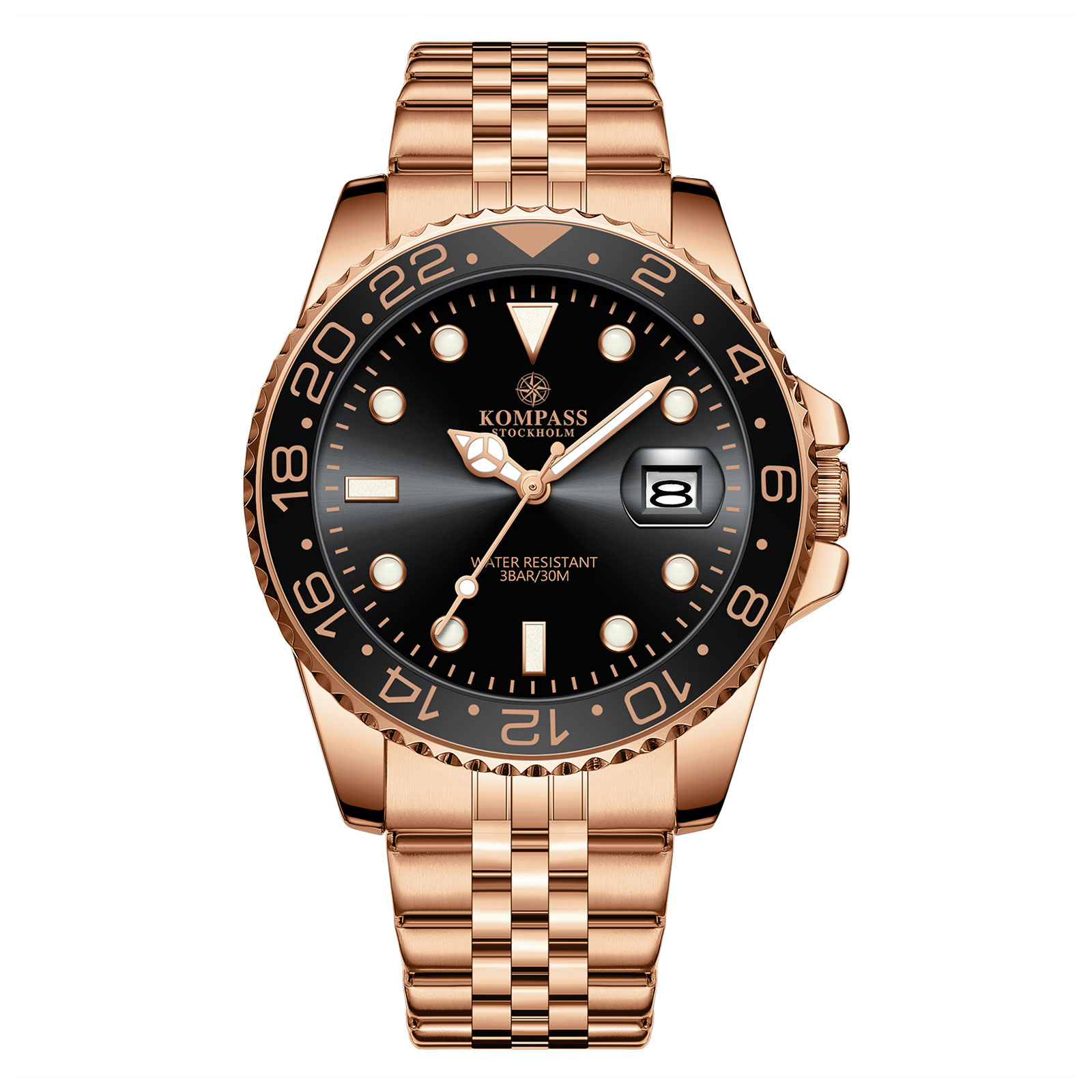 Kompass Stockholm Kompass Monarch Rose Gold Black