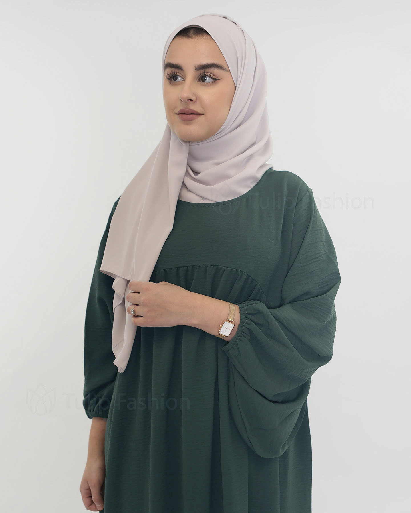 Fatima  Abaya - Dark Green - 3