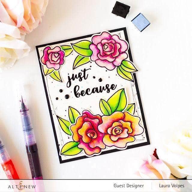 ALTENEW - Wavy Roses stamp set+ Wavy Outlines die - 6