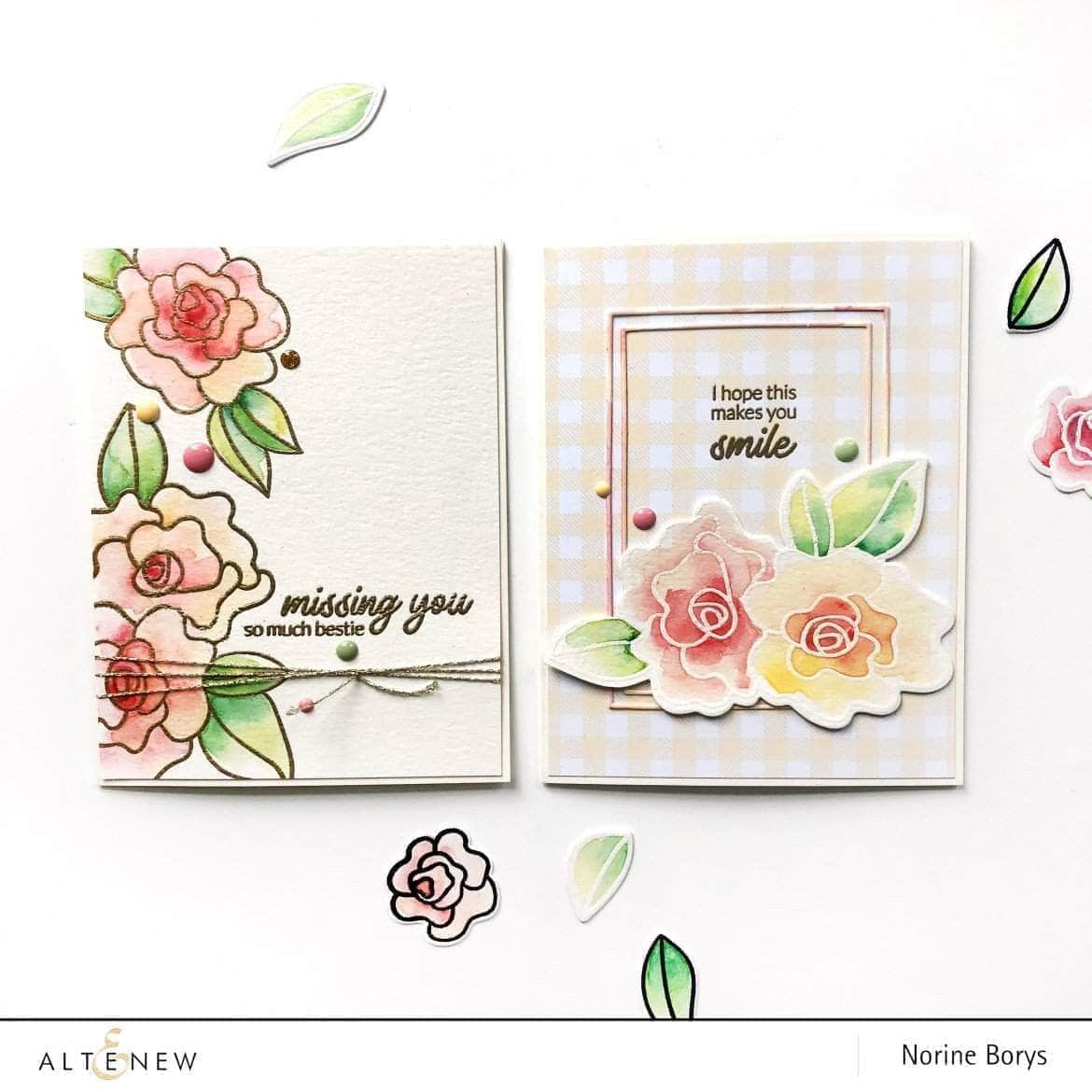 ALTENEW - Wavy Roses stamp set+ Wavy Outlines die - 4