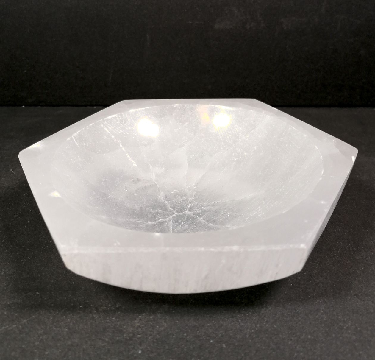 Selenit Skål, Hexagon - ca 15cm - 4