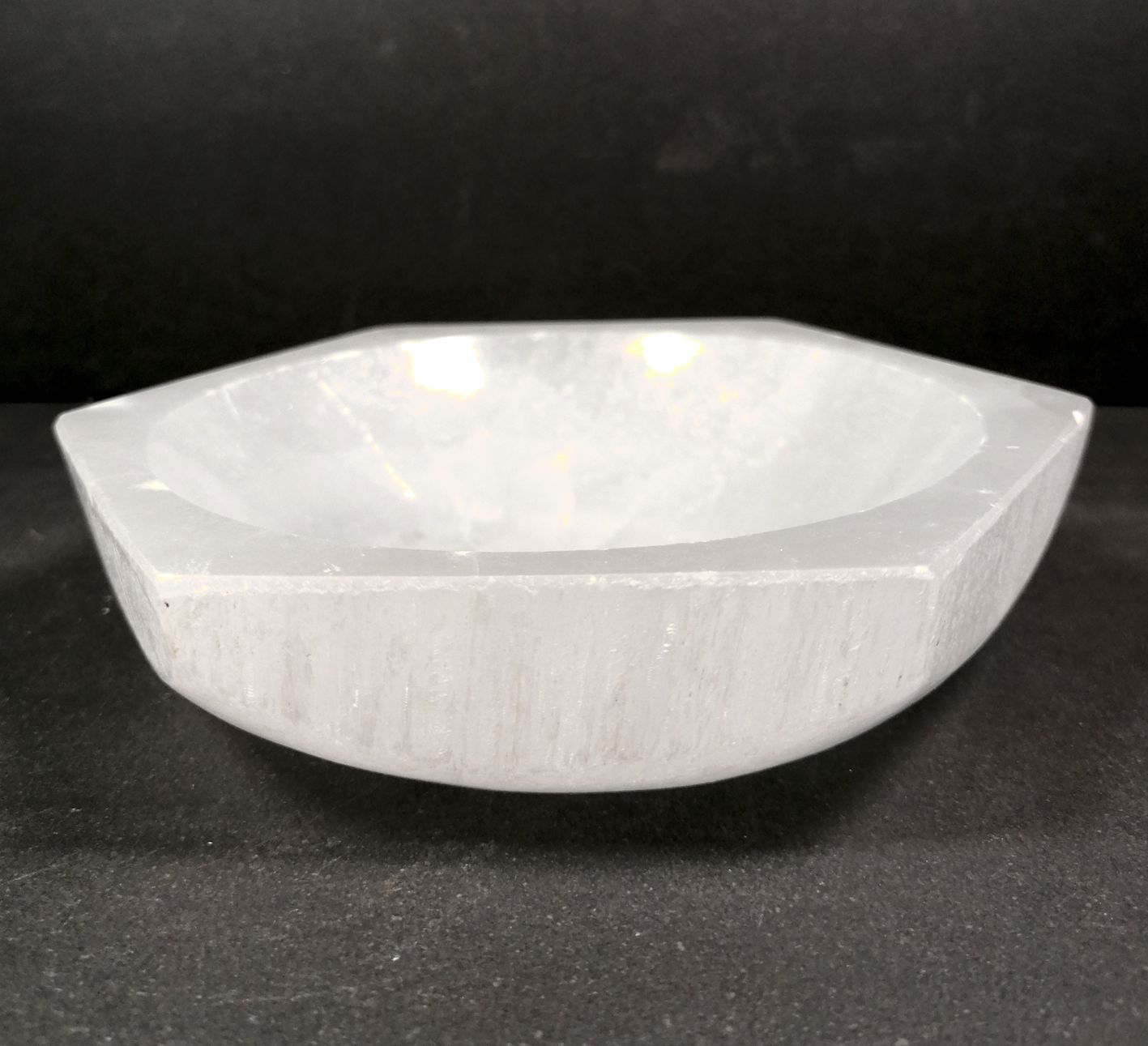 Selenit Skål, Hexagon - ca 15cm - 3