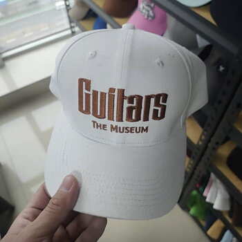 Guitars - Baseball Cap. White with Copper Logo