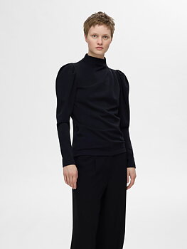 Selected Femme Fenja Draped Top Dark Sapphire