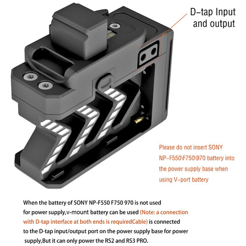 CAME-TV Power Base with D-Tap I/O Sony Np for DJI RS2, RS3 & RS3 RS4 Pro - 9