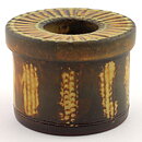 Wilhelm Kåge (Farsta 1959) Sturdy Candleholder with Brown Glaze 7 cm