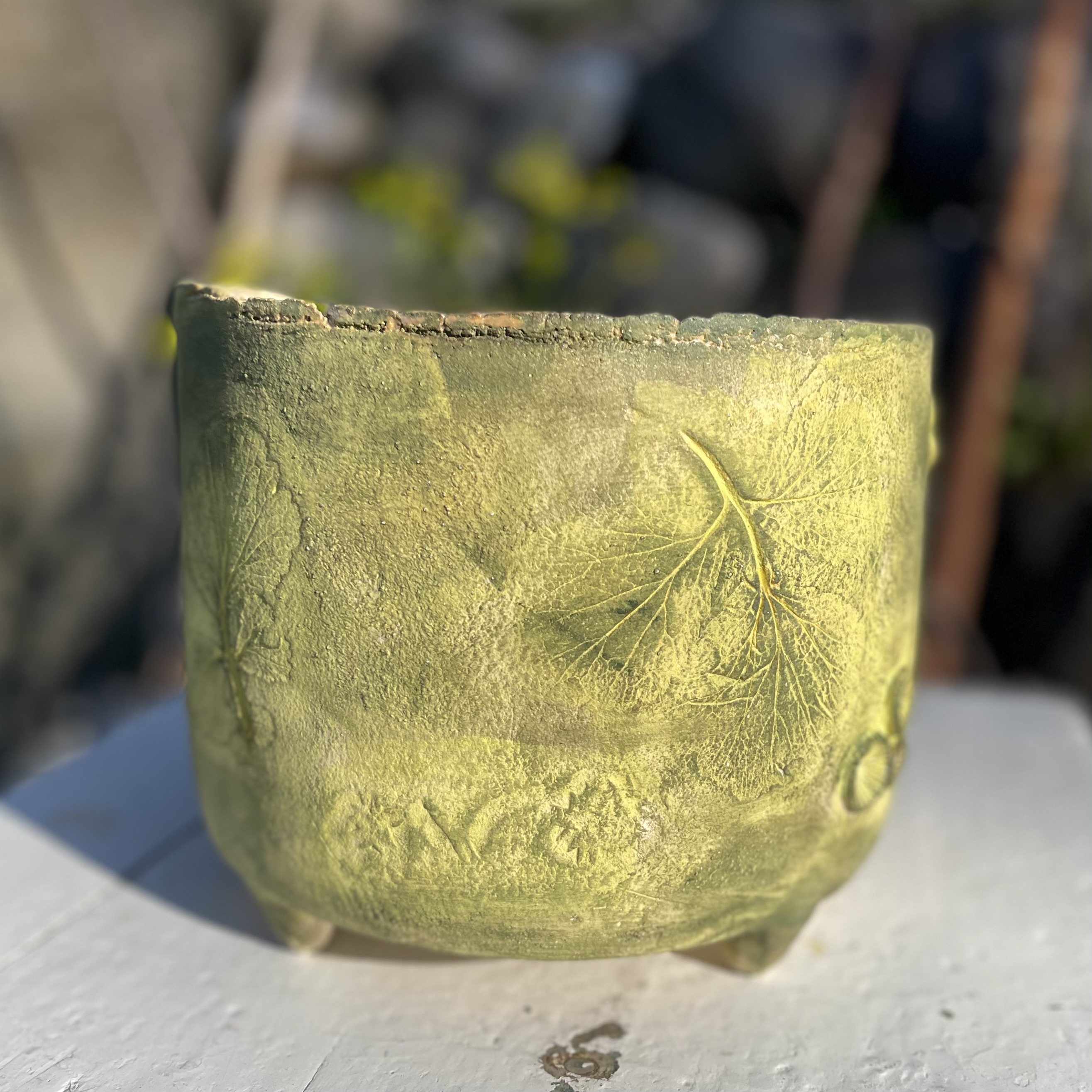 Blomsterpotte på Føtter Grønn Effekt  - 4