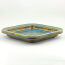 ヴィルヘルム・コーゲ  Farstaシリーズ  グリーン/ターコイズのボウル  正方形  26cm  1959年