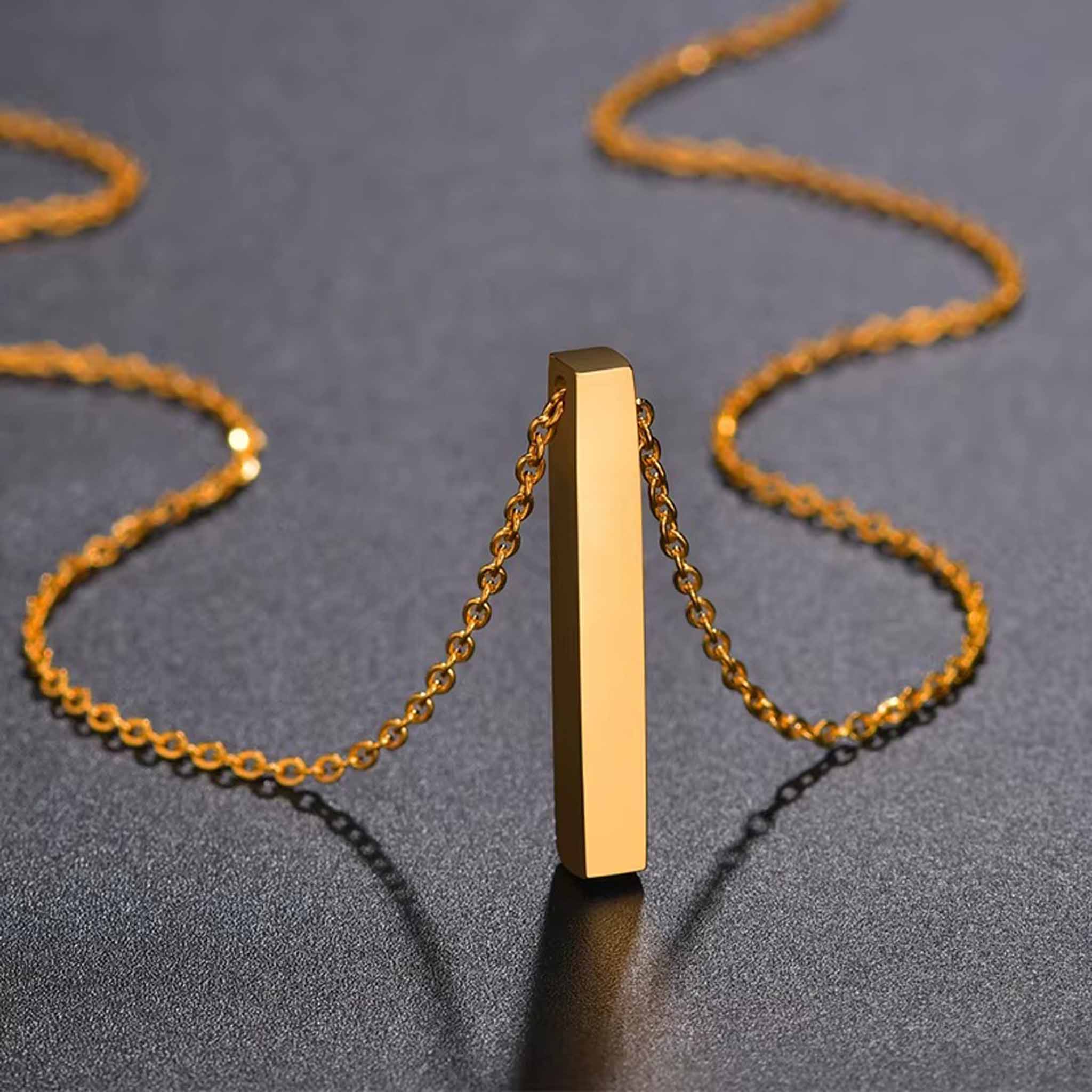 Bar Halskæde Totem Kort - personlig 3D graveret i Rosa guld - 7