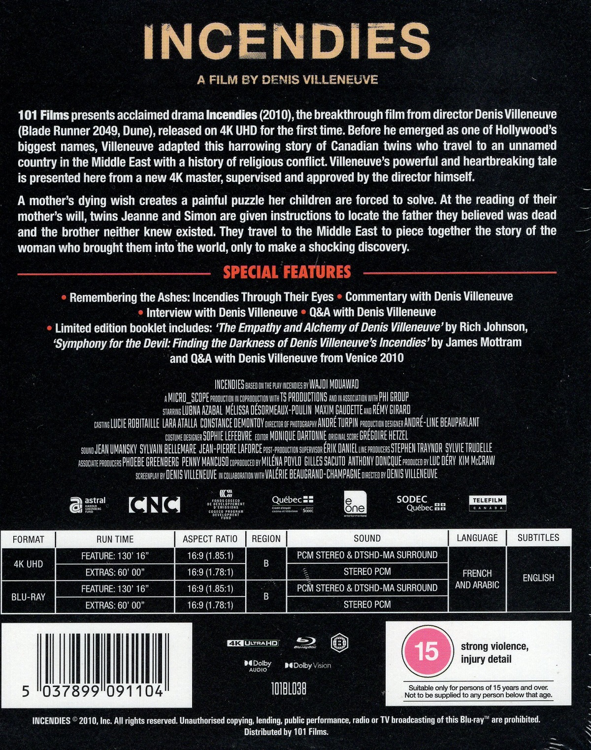 Incendies (Limited Edition) (ej svensk text) (4K Ultra HD + Blu-ray) - 2