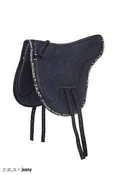 Bareback saddle / ride pad F.R.A® Jeany Denim (Close Contact), black