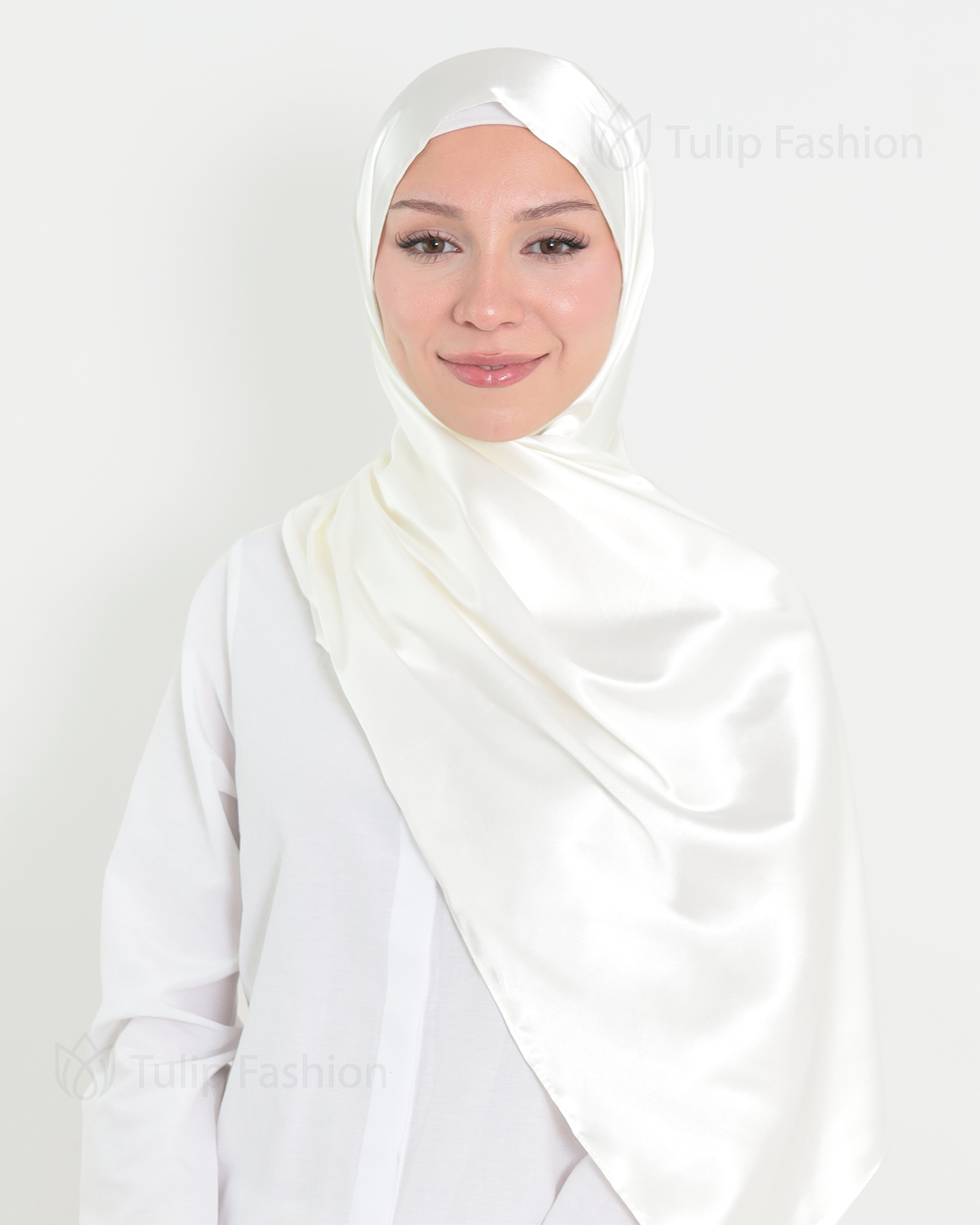 Satin Hijab - White - 2