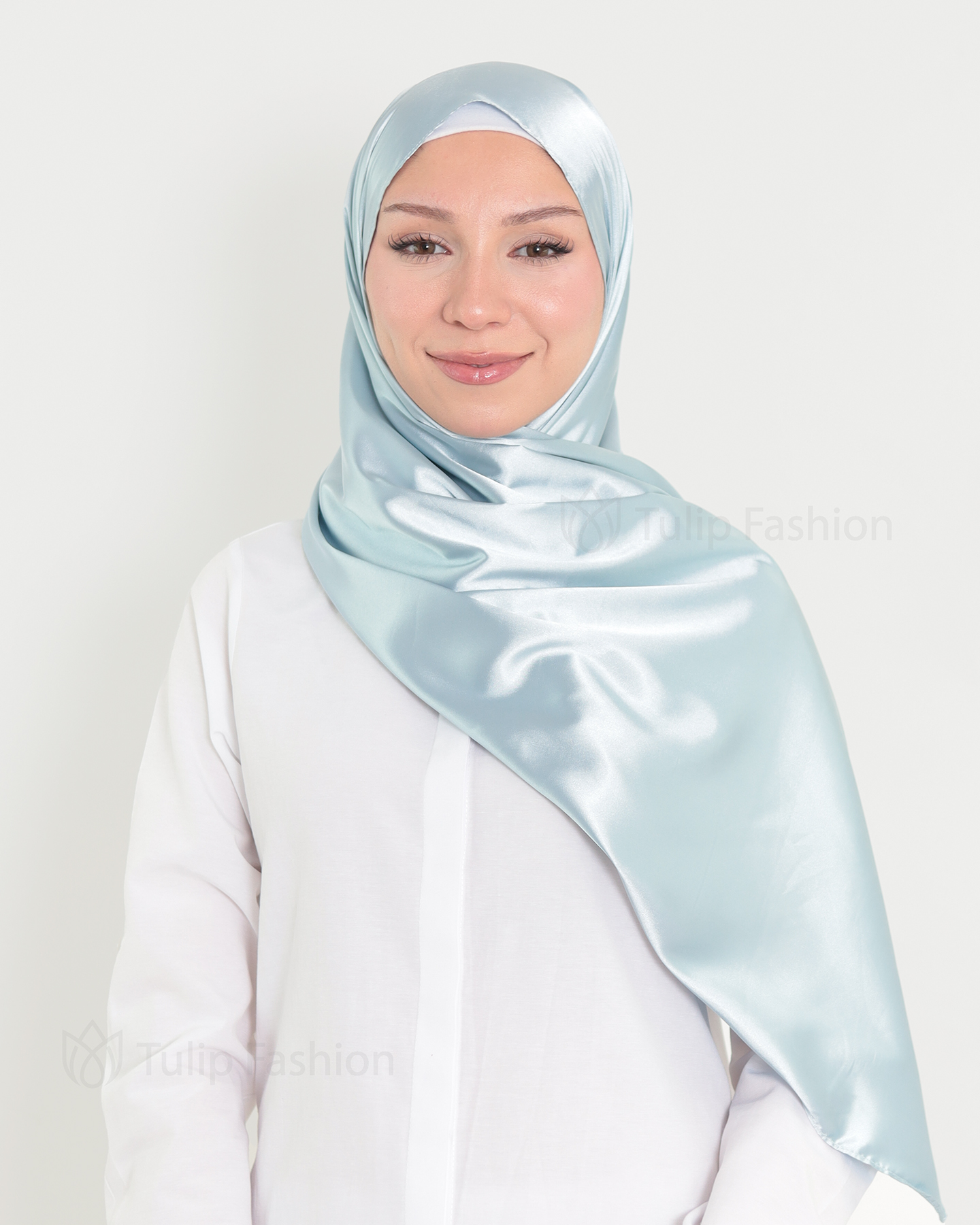 Satin Hijab - Sky Blue - 2