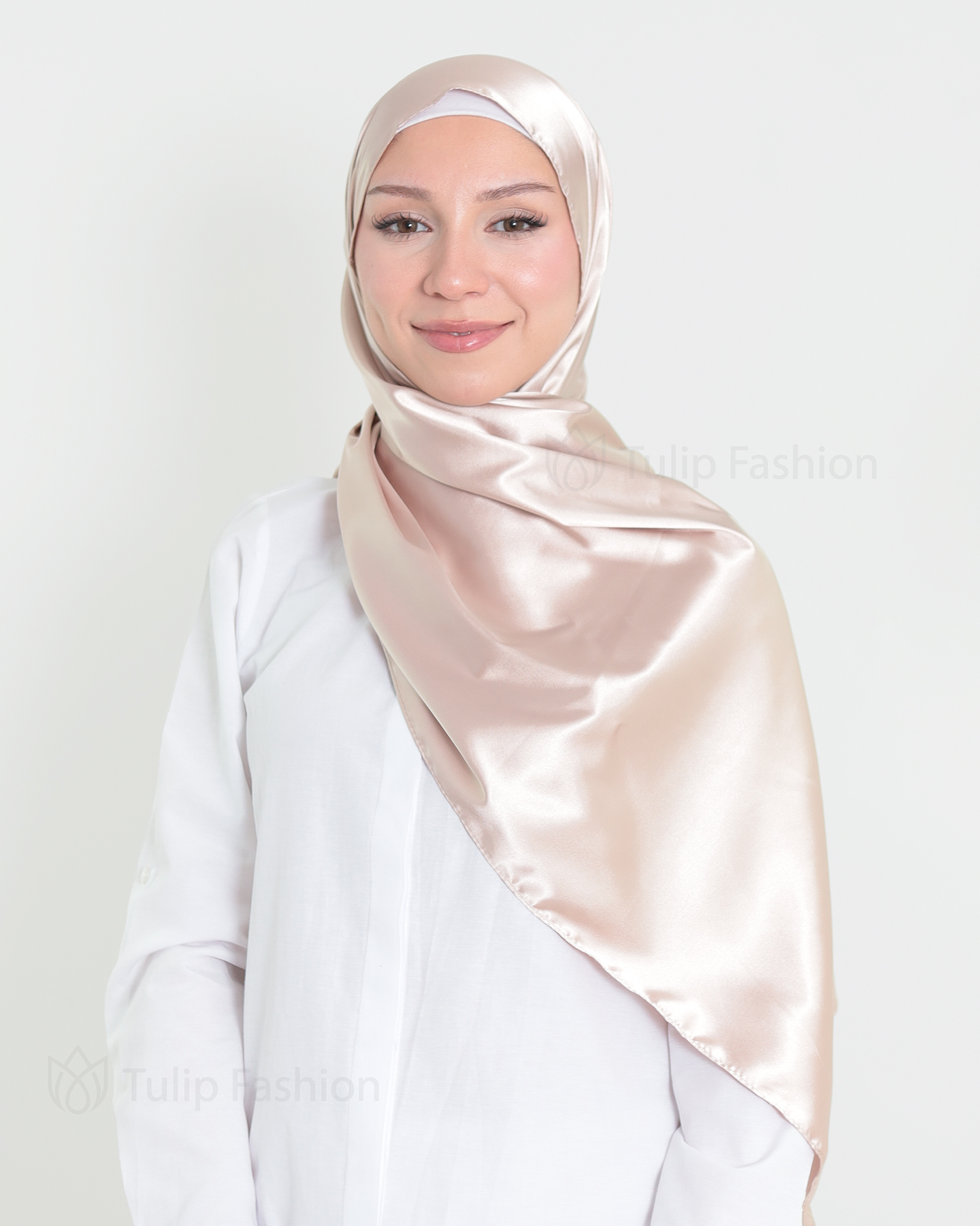 Satin Hijab - Beige - 2