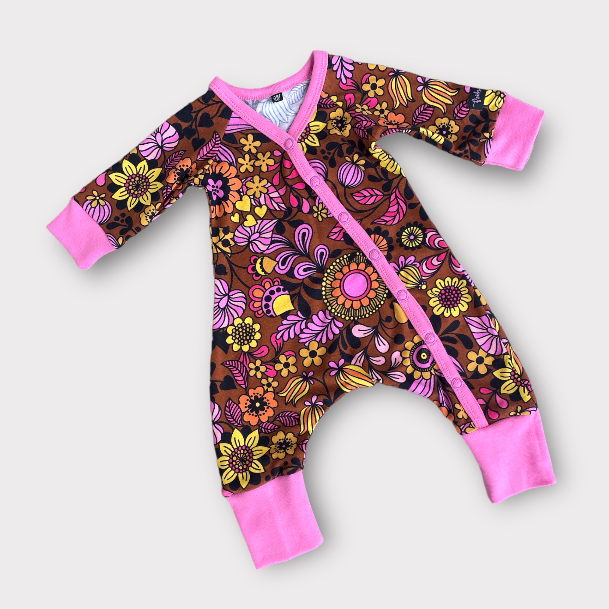Prematurdress ”Retro Flowers” brun - 4